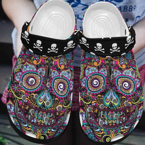 Mexican Sugar Face Skull Art Crocs Clog Shoes  Funny Skull Shoes Crocbland Clog Gifts For Men Women